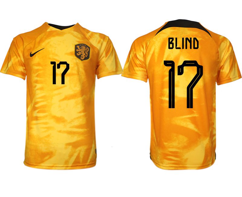 Cheap Men 2022 World Cup National Team Netherlands home aaa version yellow 17 Soccer Jersey